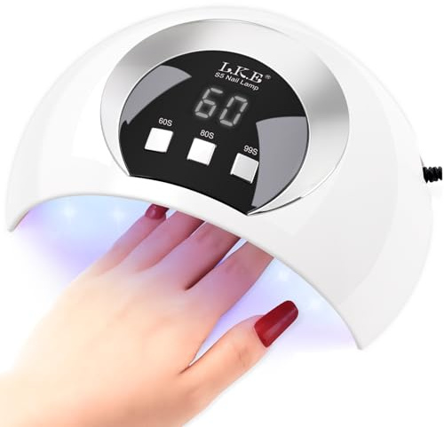 LKE 54W UV Lampe für Gelnägel, UV Lampes mit 3 Timern und verbesserter USB-Aufladung, LCD-Display, IR-Sensor, Tragbare Led Lampe Nägel, UV Lampe Nägel, UV Nagellampe, Nageltrockner