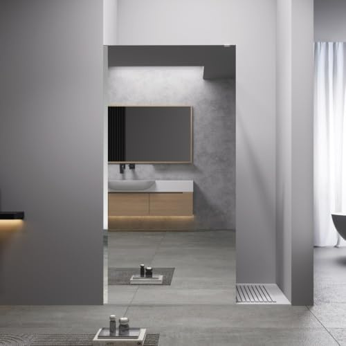 Auria Box Doccia Walk In 120 cm h200 - Cristallo Temperato Specchiato 8mm Anticalcare con Profilo e Barra di Sostegno in Alluminio Cromato ad Installazione Reversibile - Mod. Cleò