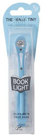 IF Really Tiny Book Light (Sky Blue) – Compact Reading Lights for Books in Bed – Flexible Book Light Clip On – A Great Book Lamp with Batteries Included