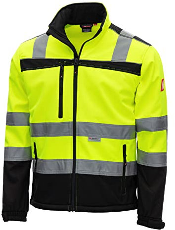 NITRAS Motion Tex Viz 7171 Giacca di avvertimento - Giacca Softshell in colore di avvertimento per il lavoro - Giallo neon - L