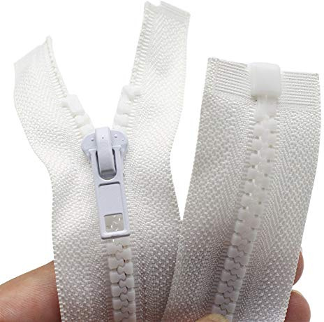 YaHoGa 2 Stück 60 cm #5 Reißverschluss Kunststoff 5mm teilbar Weiß (RZ) | Reissverschluss Reißverschluss für Jacken Mäntel Nähen