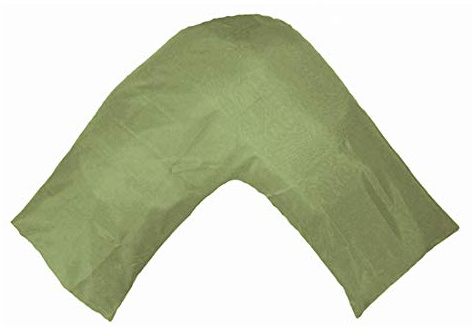TAOSON Silky Soft Satin Soild Envelope Style V Shaped/Tri/Boomerang Pillow Cover Pillowcase Pillow Protector Cushion Cover Non Zippered Only Cover No Insert (Olive Green)