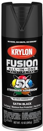 Krylon Fusion All-In-One Adhesive Spray Paint for Indoor/Outdoor Use, 12 oz, Black