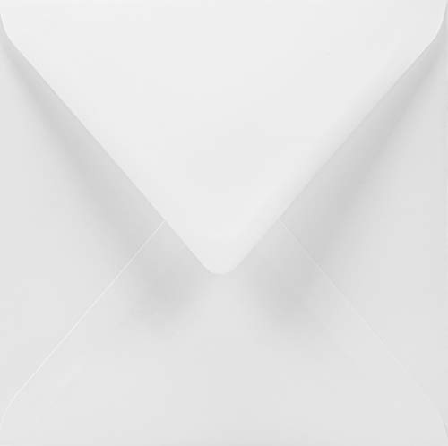 Netuno 50 Kartenumschläge Weiß quadratisch 15,5x15,5 cm hochwertig und edel | 100g Lessebo Smooth White · festliche weiße Kuverts für Hochzeit, Einladungen & Grußkarten