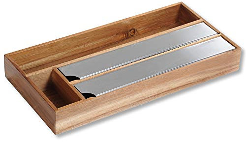 Kesper | Folienspender, Material: Akazienholz, Maße: 42 x 19 x 5,4 cm, Farbe: Braun | 28041 13