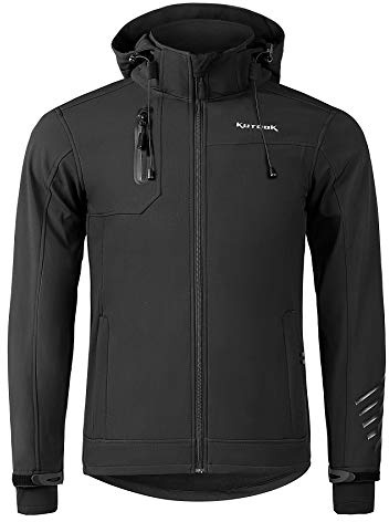 KUTOOK Giacca Softshell Impermeabile da Uomo con Cappuccio Giacca Trekking Invernale per Montagna Arrampicata Escursionismo Sci Neve e Vita Quotidiana