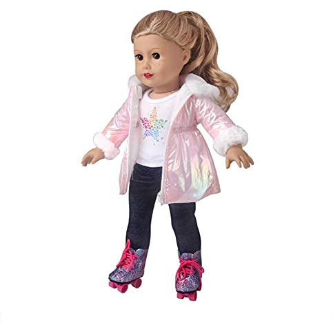 DUORUIMI Puppenbekleidung Winter-Outfit Langmantel Jacke für American Girl Puppe 45,7 cm