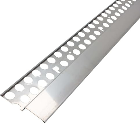 PROTEKTOR Noppenbahn Abschlussprofil Außenputz 250cm 10 Stück Silber Sockelprofil, Abdeckprofil für Noppenfolie, Grundmauerschutz