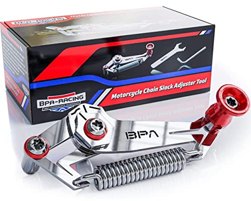 Fantic26 BPA-Racing Motorrad Ketten-Spiel Einstell-Service-Werkzeug | Ketten-Spiel Werkzeug zur Motorrad Ketteneinstellung, Farbe Rot