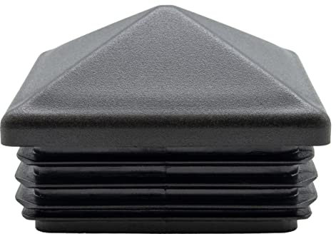 Enkotrade 21 tapones ornamentales de 15 x 15 mm, color negro, tapones de láminas cuadrados, para vallas, tapones pirámides