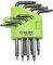 CLABMROEC Juego de 9 llaves hexagonales Torx, corona de estrella de tamaño pequeño T5 T6 T7 T8 T9 T10 T15 T20