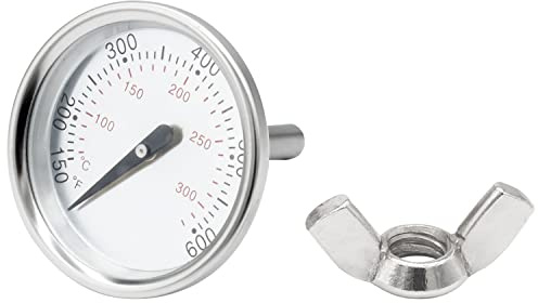 WELL GRILL Thermomètre 7581/60540 pour barbecue Weber Spirit 200 & 300 Grills, Spirit E/S 210, 220, 310, Q Series et barbecue au charbon de bois, thermomètre à gaz de fumée, diamètre 45 mm, 150-600 ℉
