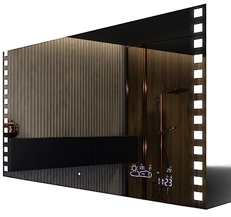 FORAM Badspiegel mit Beleuchtung - Led Spiegel Bad - 130x90 - Badezimmerspiegel Nach Maß - auf Individuelle Bestellung Gefertigt - Modernes Design - Ohne Rahmen