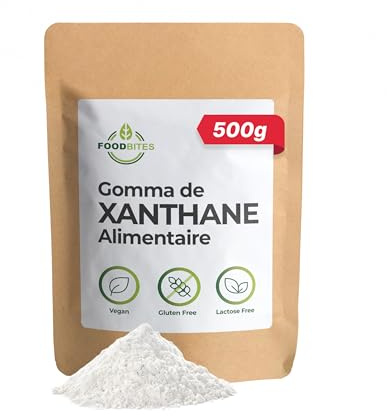 Food Bites Gomma di Xantano in Polvere 500g - Addensante Alimentare Senza Glutine e Vegano - Gomma Xantana Ideale per Dolci, Gelati e Cucina Molecolare - eBook OMAGGIO con 20 Ricette