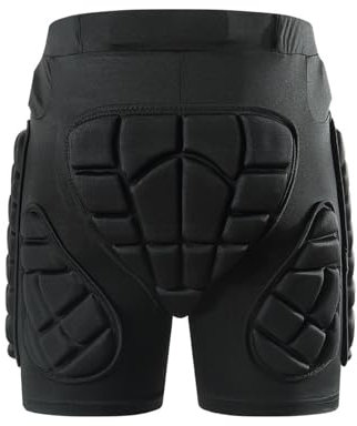 Protective Padded Impact Shorts für Männer Frauen Butt Pad Shorts 3D EVA Steißbeinpolster für Ski Skate Snowboard (Color : Schwarz, Size : S)