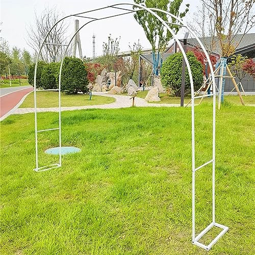 GueTTO Rosenbogen aus Metall Schwarz Verzinkt Hochzeitsbogen Rankhilfe Gartenbogen Rankgitter Rosen Bogen Edelstahl Rankbogen Hochzeit Torbogen,Einfache Montage, mit Sockel,W300*H220cm