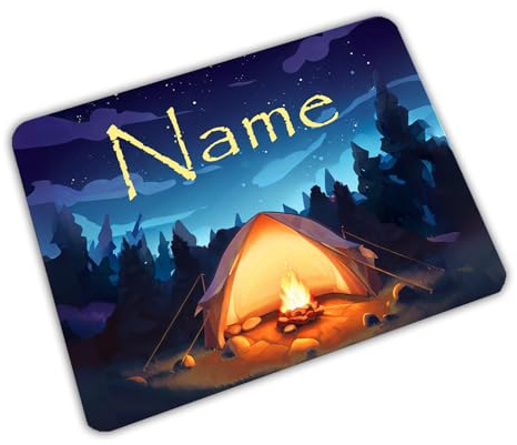 Vesperbrettchen personalisiert mit Name, Zelt | Frühstücksbrettchen, Brotzeitbrettchen, Schneidebrettchen mit Motiv, für Kinder