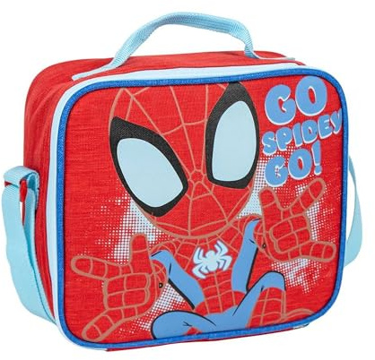 Scatola termica per il pranzo di Spidey-Rosso-21,5x8,5x19cm-Zaino piccolo con chiusura a cerniera e maniglia regolabile-Prodotto originale in Spagna