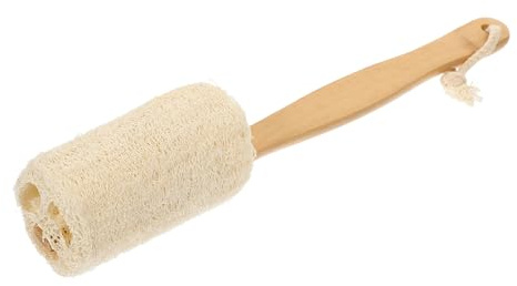 HAPINARY Körperbürste aus Natürlichem Loofah Schwamm und Holz mit Ergonomischem Design Langer Griff Beige Rückenschrubber für Dusche Badreinigungsbürste für Sanftes Peeling und Reinigung