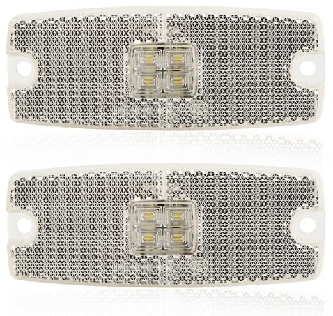 AGRISHOP Weiß Seitenmarkierungsleuchten LED 10-30v Wasserdicht 2 Stück Front Positionsleuchten Vorderlich Positionsanzeiger für Auto LKW Anhänger