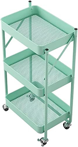 MIQXUAN Rangement Chariot Étagère de rangement de cuisine mobile à 3 niveaux, étagère de salle de bain en acier au carbone avec roulettes, chariot peu encombrant, outils, D-1 pièces