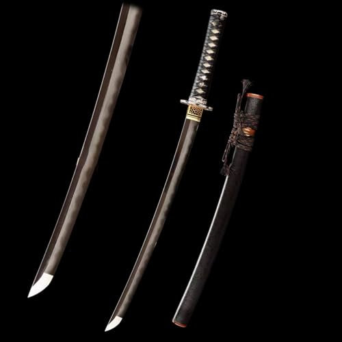 72cm handgefertigtes Wakizashi,Musterstahl klinge und Handschutz aus reinem Kupfer,Scheide aus massivem Holz mit Hornverzierung,echtes Samurai schwert für Geschenke,Kampfsport,Sammlung,Kendo-Training