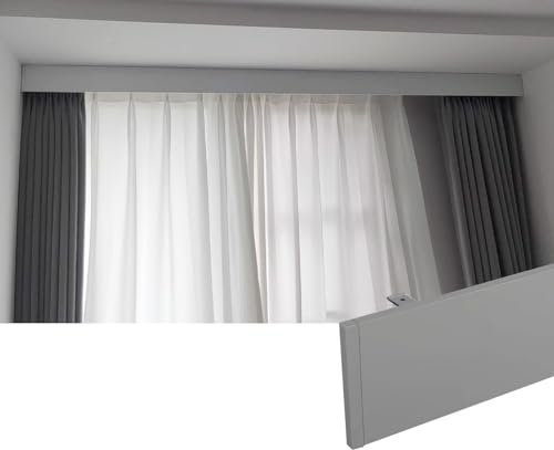 Generisch Aluminium-Vorhang-Querbehang für Fensterkassettenboxen – Sondergrößen für Büro, Krankenhaustrennwand – Grau – 5,6 m (18,4 Fuß)