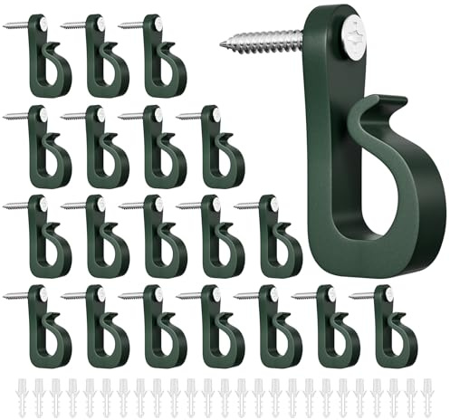 ilauke Q Hanger, Lot de 20 crochets à vis avec vis, 35 x 29 mm, Q Hanger en alliage de zinc, crochets d'éclairage de Noël pour l'intérieur et l'extérieur, maison, jardin, lumières extérieures, Nouvel
