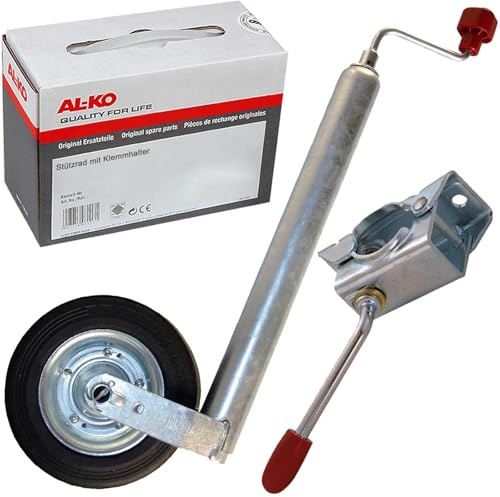 Alko Al-Ko Stützrad Plus 150 kg 48mm Ø + Klemmschelle Anhänger Wohnwagen