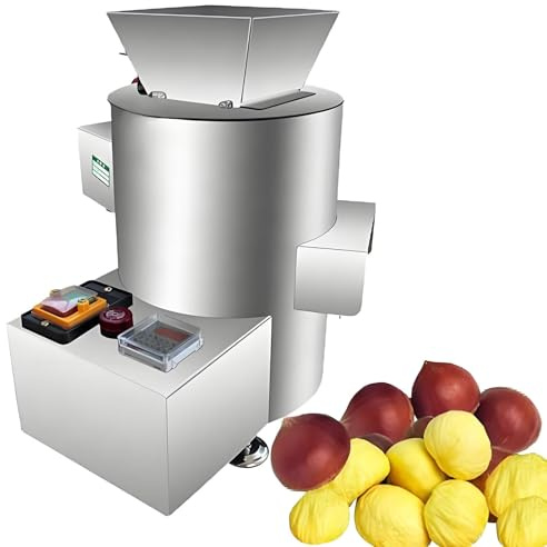 HuanEssentric Cascanueces Máquina Peladora Castañas,Peladora Eléctrica Automática Acero Inoxidable for Pelar Castañas,Pequeño Puesto Desgranadora Nueces para Muchos Tamaños