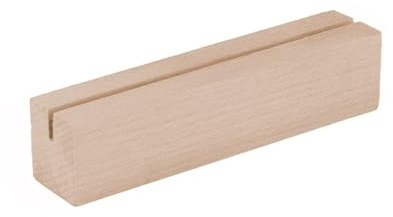 Ideen mit Herz Holzständer, Rechteck | rechteckiges Holzpodest | für Bilder, Menükarten, Fotos, Grußkarten u.v.m. | Fotohalter | Kartenständer | Peisschildhalter | 15,2 cm x 2,5 cm x 2,7 cm