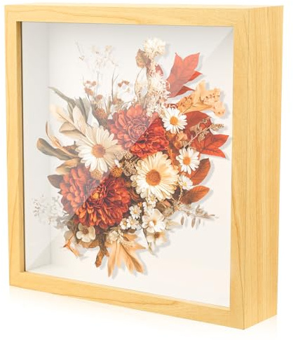 1 PcsCadre Photo 20,3 x 25,4 cm, 3D Cadre Profondeur, Cadre Vitrine Profond à Remplir de 3 cm, Cadres Boîtes Profonds pour Objets de Fleurs Bouquet de Mariage Photos Décoration Art Souvenirs DIY