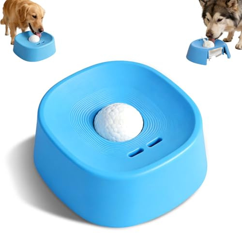 Weciau Slow Feeder hund, hund läckageskål, halkfri långsam matare hundskålar med integrerade roterande kulor, för alla hundraser (blå)