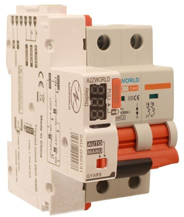 Interruttore Magnetotermico Con Riarmo Automatico, Curva C 40A, 2P 10kA, Solo 3 Moduli DIN 220V AC, 3 Tentativi (10s/60s/300s)