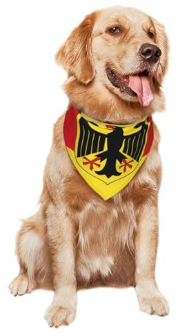 Hundehalstuch Deutschland Flagge Schal Dreieck Personalisiertes Verstellbar Haustier Hundehalstuch, Für Kleine, Mittlere, Große Hunde Katzen, 70x30cm