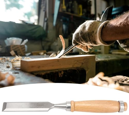 aqxreight Cincel de Carpintero Profesional, de Madera de 24mm, Acero para Tallado de Carpintería, Fabricación de Muebles
