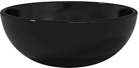 HETFTJN Lavabo da appoggio nero, lavabo rotondo in vetro temperato, 30 x 12 cm, elegante lavabo in vetro temperato, per bagno, WC degli ospiti, lavanderia e bagno cosmetico