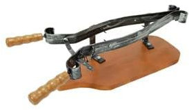 Portaprosciutto in ferro battuto con base in legno