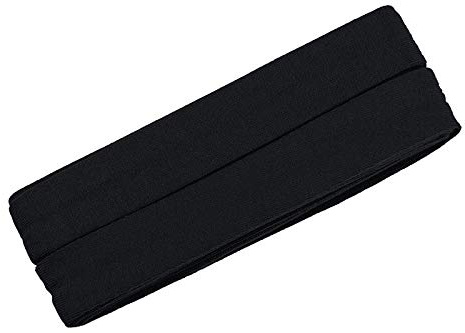 Unifarbenes Schrägband, Jersey, vorgefalzt, 20 mm breit - 2 Packungen á 3 Meter, Schwarz