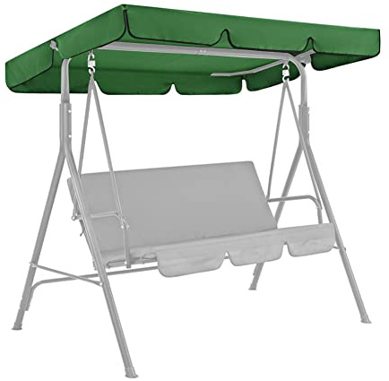 Lovecentral - Copertura con tenda parasole per dondolo a 3 posti, impermeabile, per esterni e giardino (verde, 164 x 114 x 15 cm)