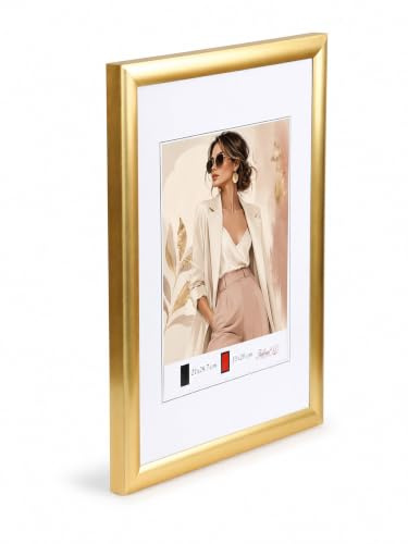 IDEAL TREND Moderner Bilderrahmen mit echtem Glas für wertvolle Erinnerungen Bilder Foto Rahmen mit abgerundetem Profil: Farbe: Gold | Format: 50x70