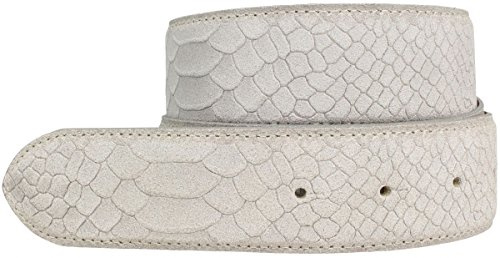 BELTINGER Wechselgürtel mit Pythonprägung mit Druckknöpfen 4 cm | Druckknopf-Gürtel für Damen Herren 40mm | Leder-Gürtel ohne Schnalle Schlangen-Optik
