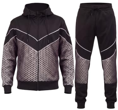 Love My Fashions® Mens Tracksuit Full Set 2 Piece Sweatsuit Athletic Hooded Tracksuits Full Zip Activewear Suit Running Bottoms