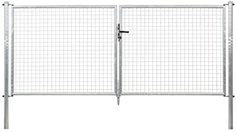 Alberts 604011 Wellengitter-Doppeltor | verschiedene Breiten und Höhen | feuerverzinkt | Pfosten 60 mm | Höhe 125 cm | Breite 400 cm