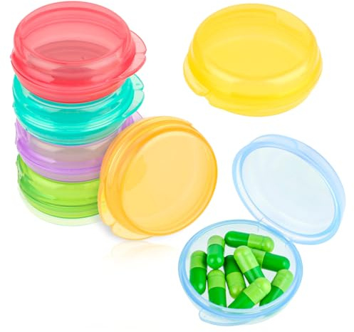 Amabro 7 Stück Pillendose Klein für Unterwegs,Tablettenbox 7 Tage,Mini Pillendose,Pillen Organizer Box Tragbarer Tablettendose Reise Pillenetui Pillenbehälter Täglicher Vitamin Halter Medikamentenbox