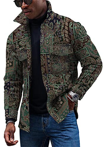 KONG JIMFAN Winter Jacket Men Pailletten Jacke Baseball Hemd Übergangsjacke Herren Strickjacken Tshirt Jacken Herren Übergangsjacken Männer Karohemd Herren Parka Winterjacke Herren(White,M)