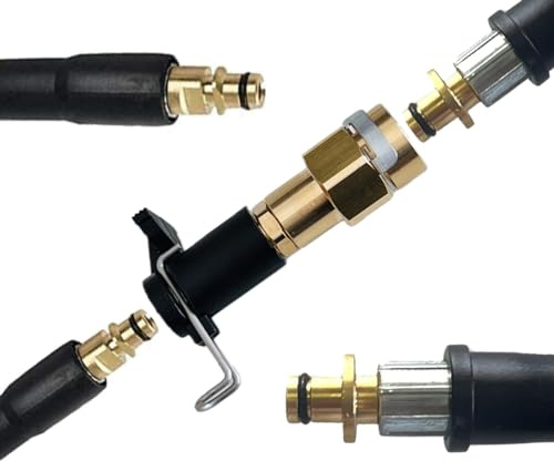 M&M Smartek Schlauchverbinder Kärcher 10mm auf Quick Connect | Etwa 17 cm langer Verbinder für Kärcher 10mm und Quick Connect; ausgelegt bis 160 bar und 60 °C, Stecksystem prüfen.