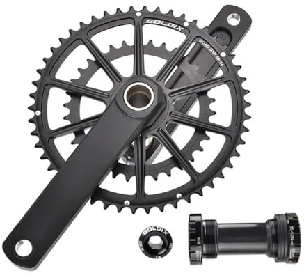 Rennrad-Kurbelgarnitur 165/170/172.5/175Mm GXP-Kurbelarm-Satz 53-39T/52-36T/50-34T Doppeltes Kettenblatt Mit BSABB Geeignet Für 10/11 Speed, Fahrrad Kurbel, Cran 52-36t,165mm