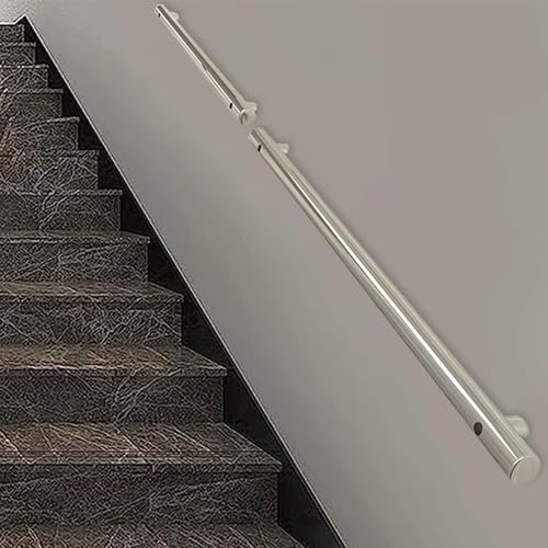 Treppengeländer-Set aus Edelstahl für den Außen- und Innenbereich, 350 cm Länge, Treppengeländer mit Handgeländer, Haltegriff und Balustraden, stabile Handlaufstütze für Sicherheit und Stabilität