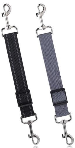 Qianyu 2 Stück Sicherheitshalsbandclips für Hunde Verstellbar Stachelhalsband Sicherungsverschluss Leinenverbinder Leinenclips für Hundewelpen Geschirr Halsband Begleiter Sicherheitsclip